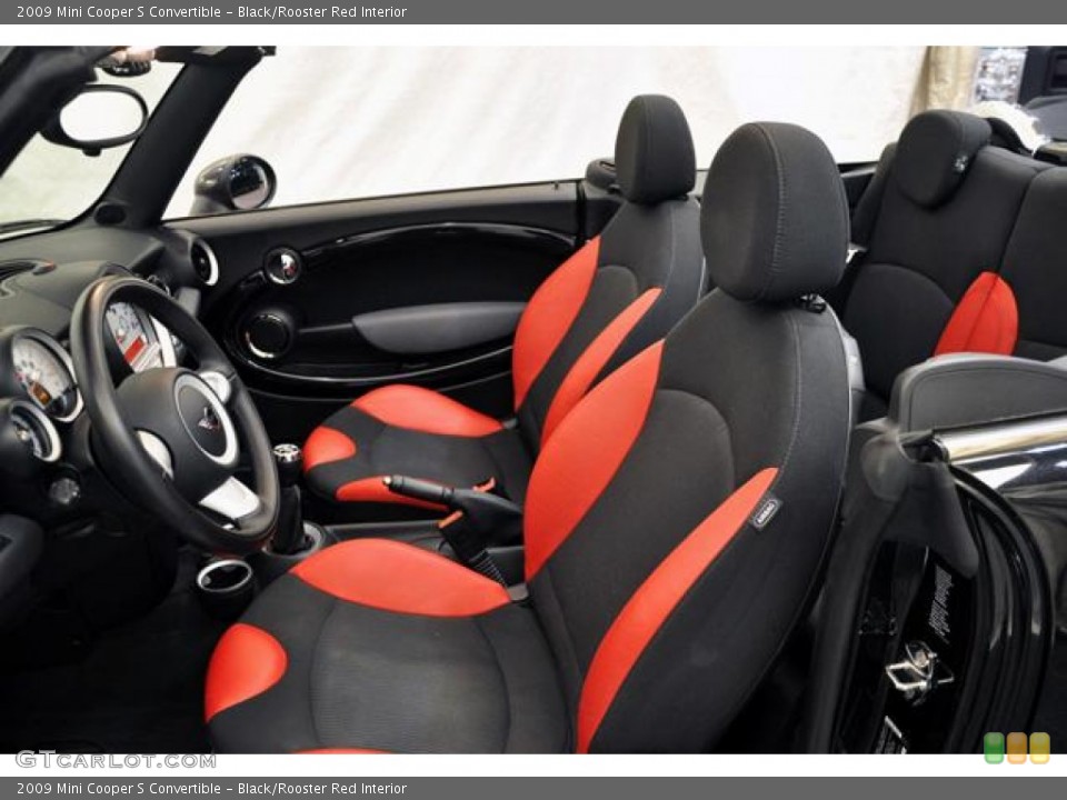 Black/Rooster Red Interior Photo for the 2009 Mini Cooper S Convertible #64441218
