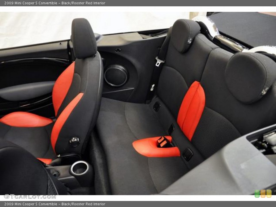 Black/Rooster Red Interior Photo for the 2009 Mini Cooper S Convertible #64441227