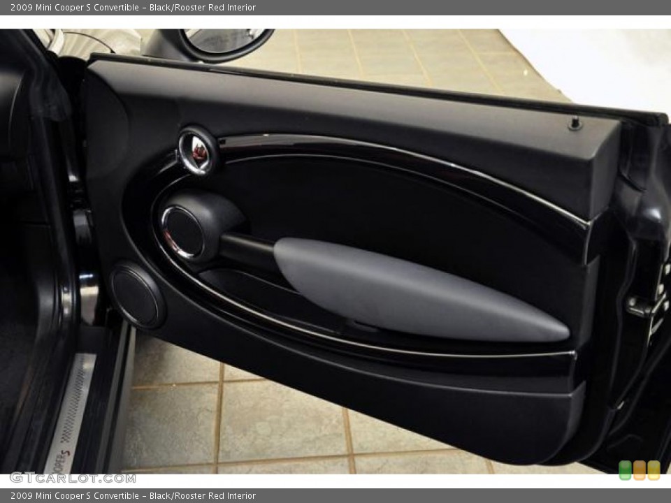 Black/Rooster Red Interior Door Panel for the 2009 Mini Cooper S Convertible #64441269