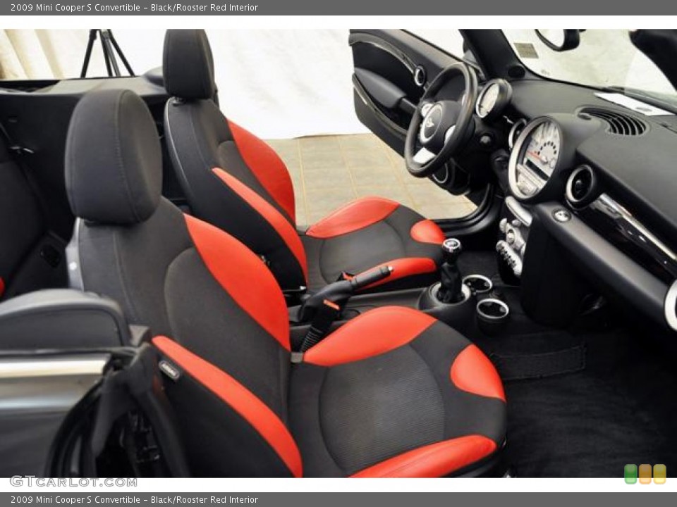 Black/Rooster Red Interior Photo for the 2009 Mini Cooper S Convertible #64441279