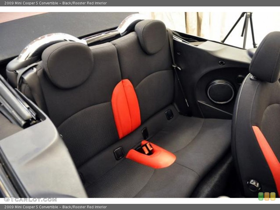 Black/Rooster Red Interior Photo for the 2009 Mini Cooper S Convertible #64441289