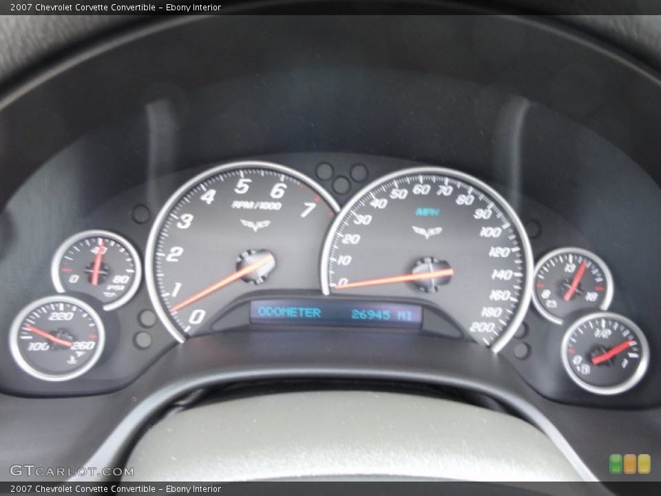 Ebony Interior Gauges for the 2007 Chevrolet Corvette Convertible #64449606