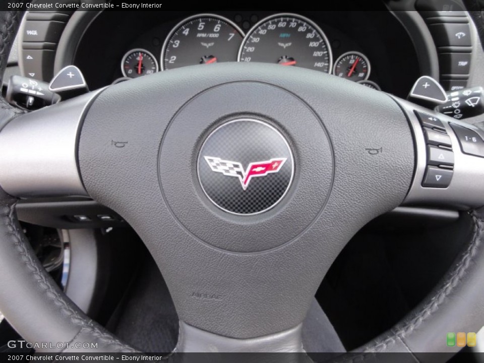 Ebony Interior Steering Wheel for the 2007 Chevrolet Corvette Convertible #64449620