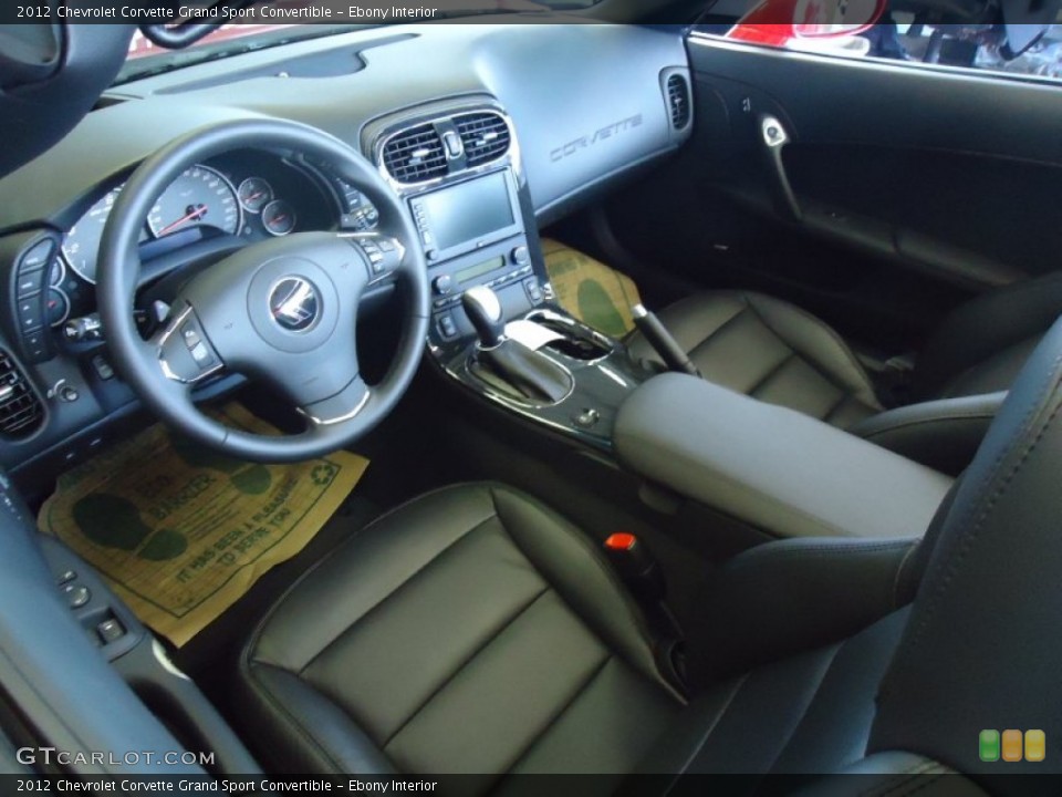 Ebony Interior Prime Interior for the 2012 Chevrolet Corvette Grand Sport Convertible #64458033