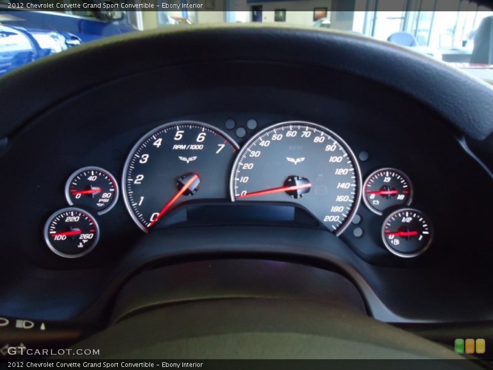 Ebony Interior Gauges for the 2012 Chevrolet Corvette Grand Sport Convertible #64458093
