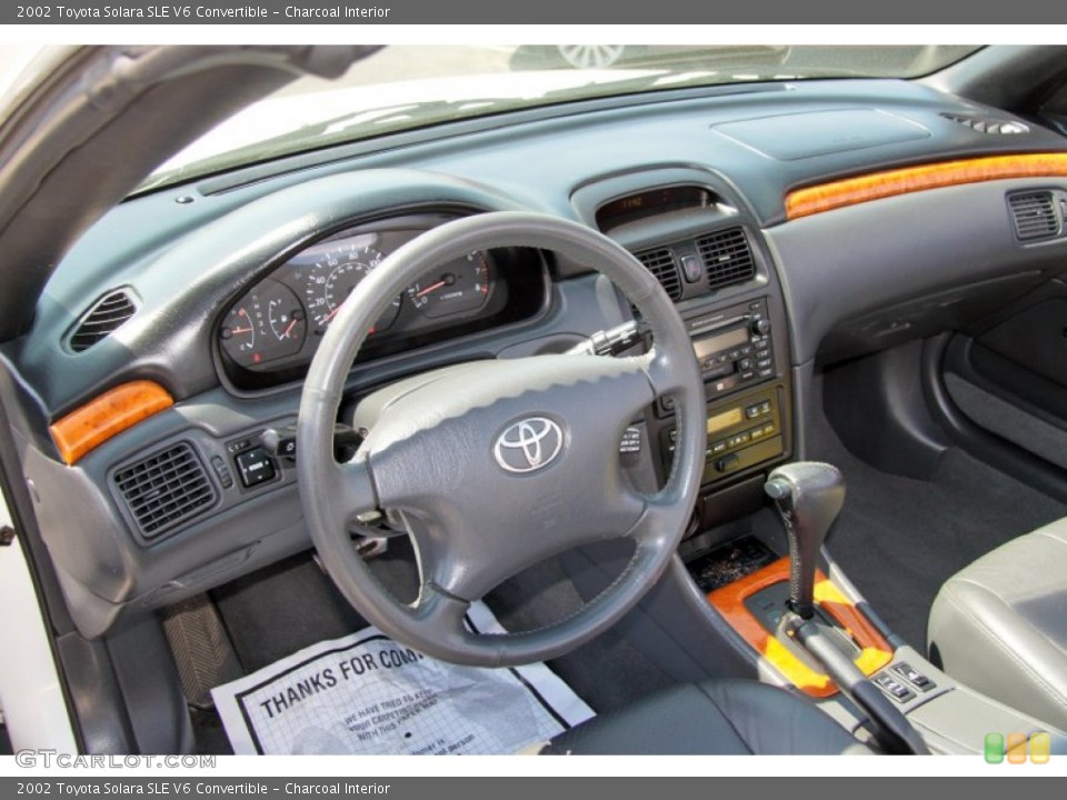 Charcoal Interior Dashboard for the 2002 Toyota Solara SLE V6 Convertible #64501812