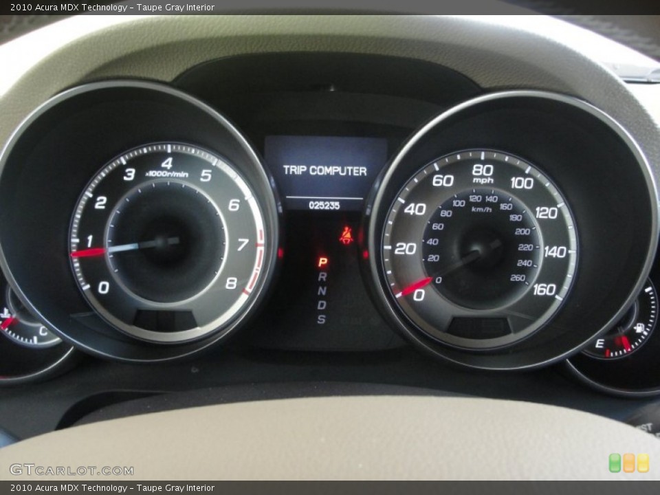 Taupe Gray Interior Gauges for the 2010 Acura MDX Technology #64506669