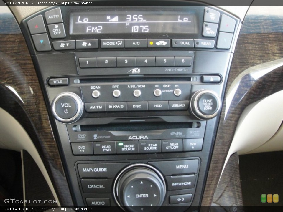 Taupe Gray Interior Controls for the 2010 Acura MDX Technology #64506708