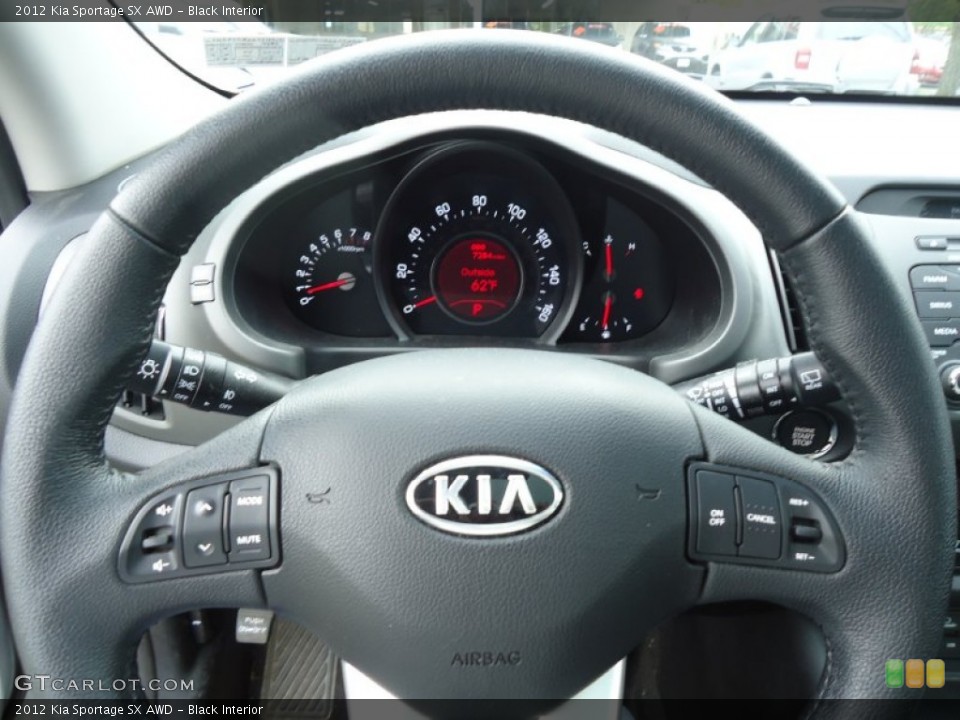 Black Interior Steering Wheel for the 2012 Kia Sportage SX AWD #64557425