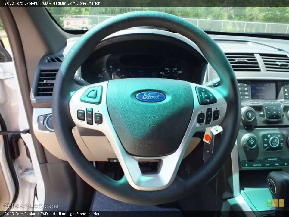Medium Light Stone Interior Steering Wheel for the 2013 Ford Explorer FWD #64561550
