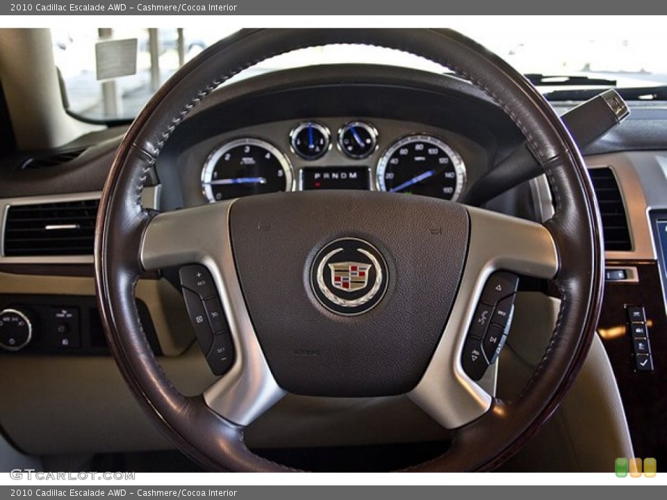 Cashmere/Cocoa Interior Steering Wheel for the 2010 Cadillac Escalade AWD #64566701