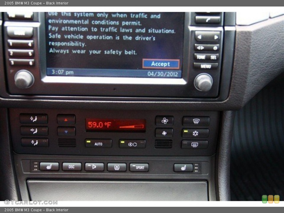 Black Interior Controls for the 2005 BMW M3 Coupe #64567997