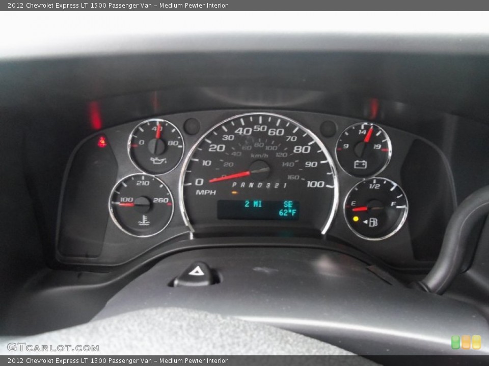 Medium Pewter Interior Gauges for the 2012 Chevrolet Express LT 1500 Passenger Van #64568575