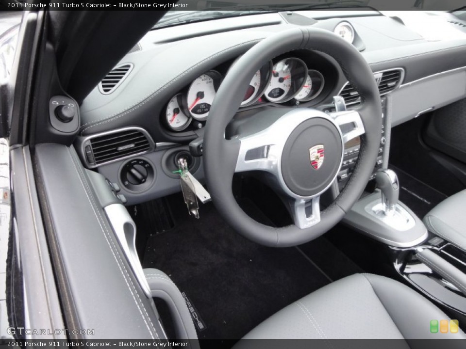 Black/Stone Grey Interior Dashboard for the 2011 Porsche 911 Turbo S Cabriolet #64582097