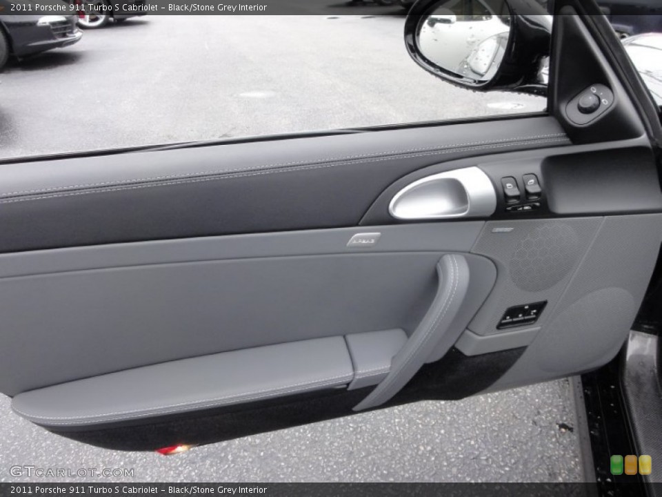 Black/Stone Grey Interior Door Panel for the 2011 Porsche 911 Turbo S Cabriolet #64582113