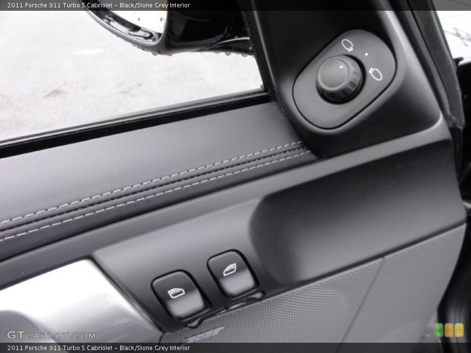 Black/Stone Grey Interior Controls for the 2011 Porsche 911 Turbo S Cabriolet #64582123