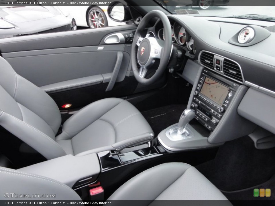 Black/Stone Grey Interior Photo for the 2011 Porsche 911 Turbo S Cabriolet #64582157