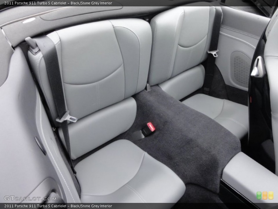 Black/Stone Grey Interior Rear Seat for the 2011 Porsche 911 Turbo S Cabriolet #64582181