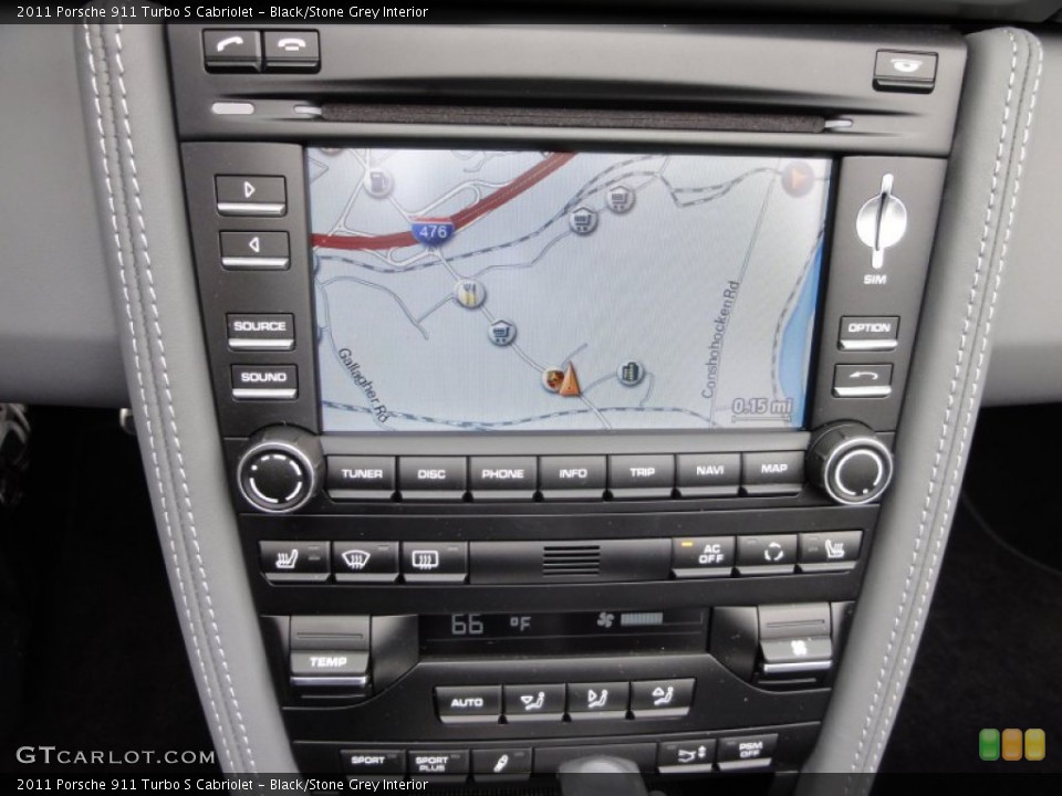 Black/Stone Grey Interior Navigation for the 2011 Porsche 911 Turbo S Cabriolet #64582298