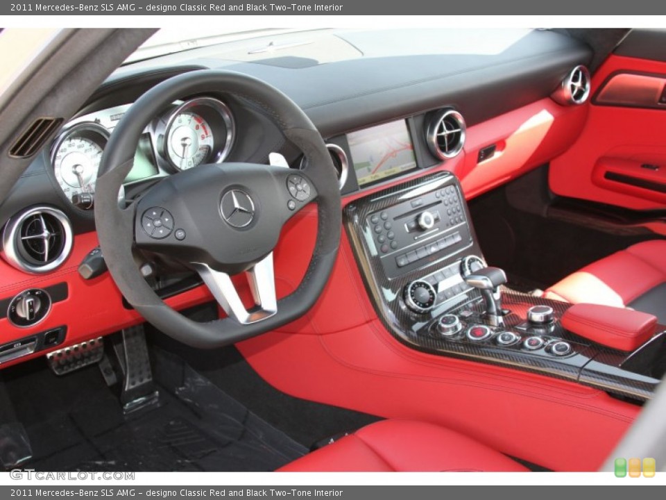 designo Classic Red and Black Two-Tone 2011 Mercedes-Benz SLS Interiors