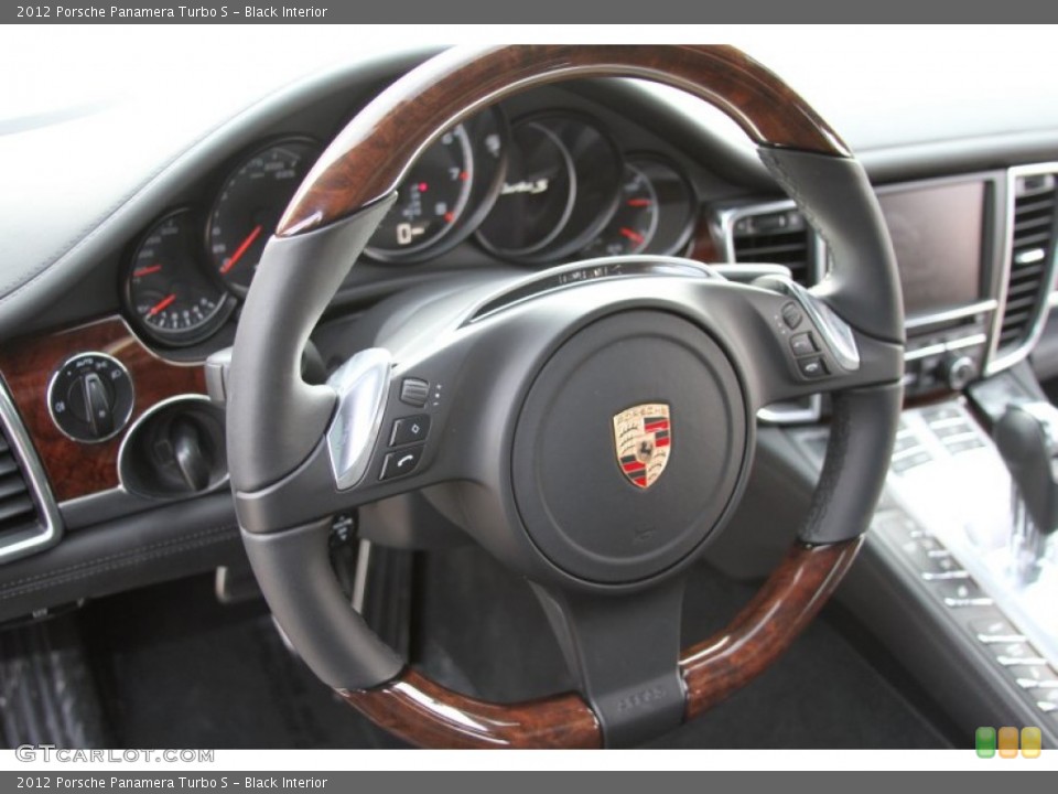 Black Interior Steering Wheel for the 2012 Porsche Panamera Turbo S #64603623