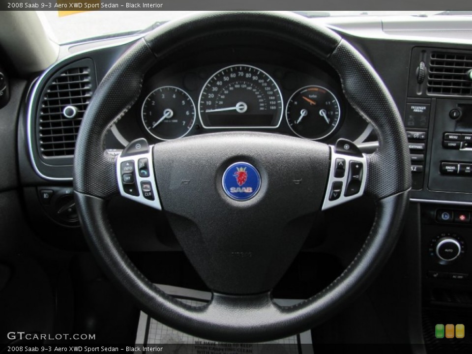 Black Interior Steering Wheel for the 2008 Saab 9-3 Aero XWD Sport Sedan #64617493