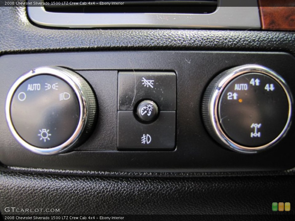 Ebony Interior Controls for the 2008 Chevrolet Silverado 1500 LTZ Crew Cab 4x4 #64617856