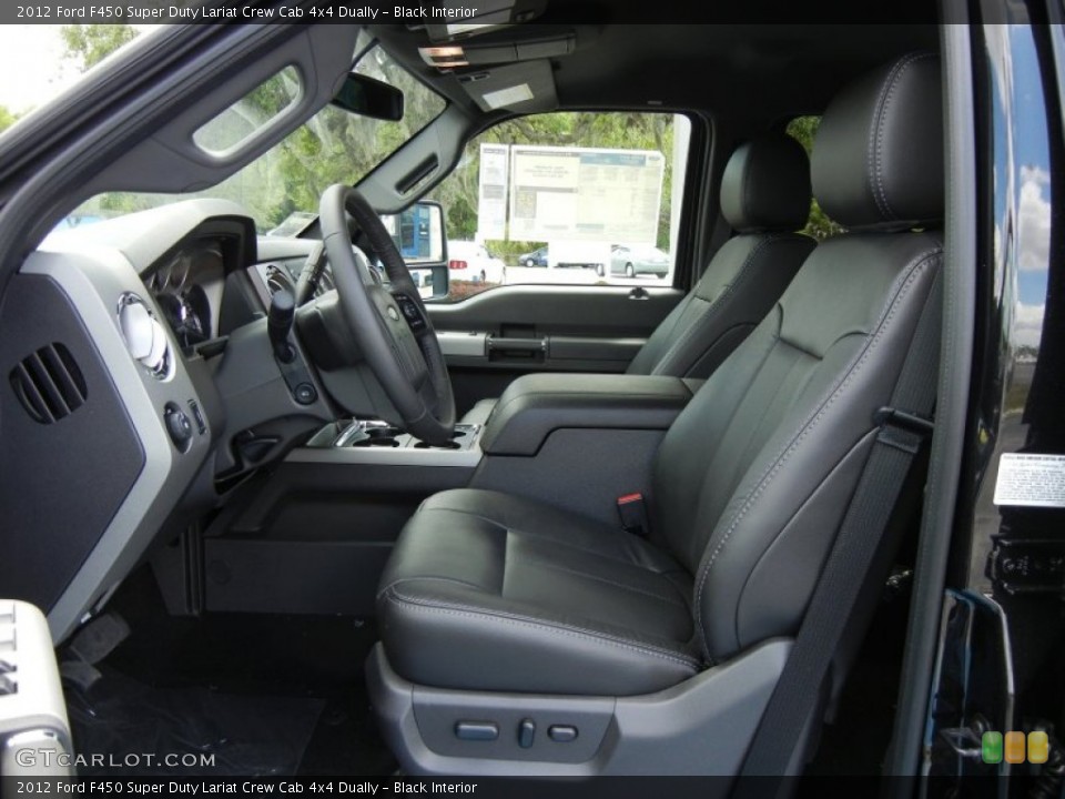 Black Interior Front Seat for the 2012 Ford F450 Super Duty Lariat Crew Cab 4x4 Dually #64630183
