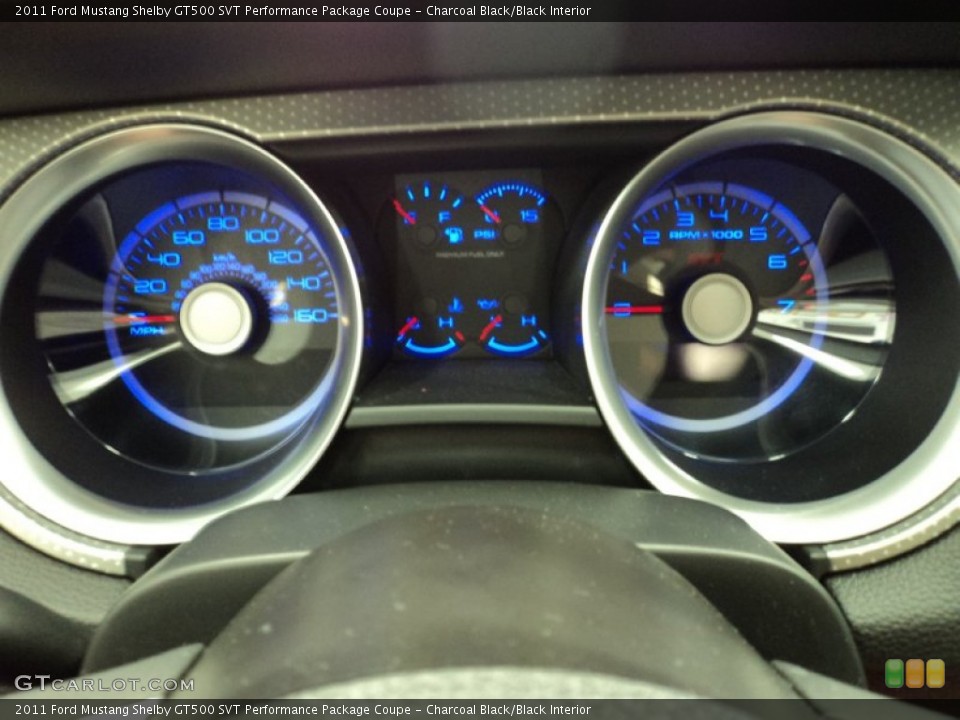 Charcoal Black/Black Interior Gauges for the 2011 Ford Mustang Shelby GT500 SVT Performance Package Coupe #64631230