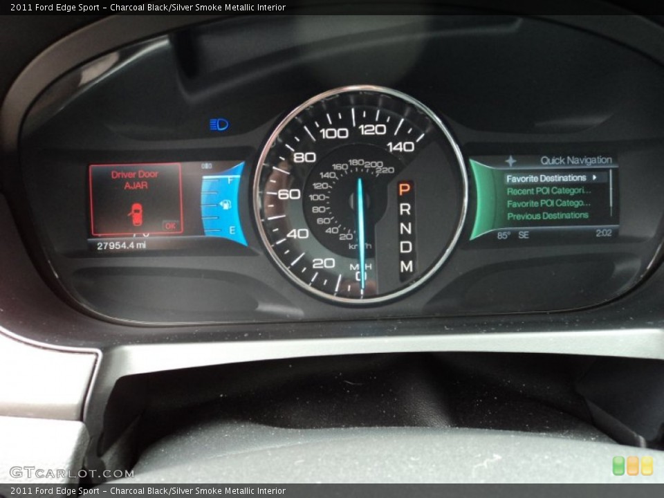 Charcoal Black/Silver Smoke Metallic Interior Gauges for the 2011 Ford Edge Sport #64632023