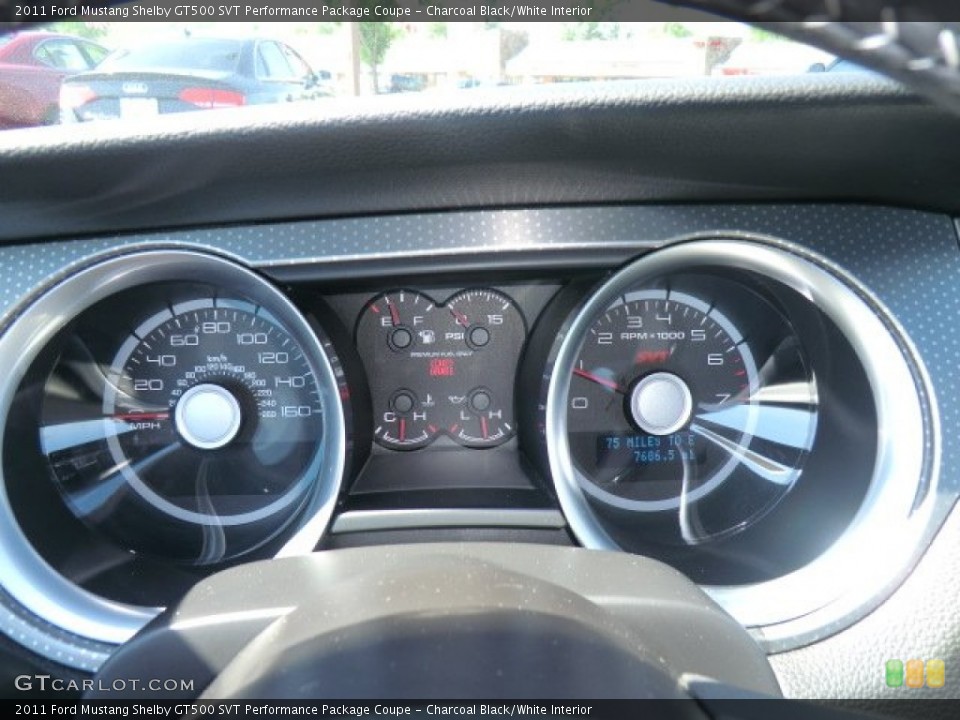 Charcoal Black/White Interior Gauges for the 2011 Ford Mustang Shelby GT500 SVT Performance Package Coupe #64634503