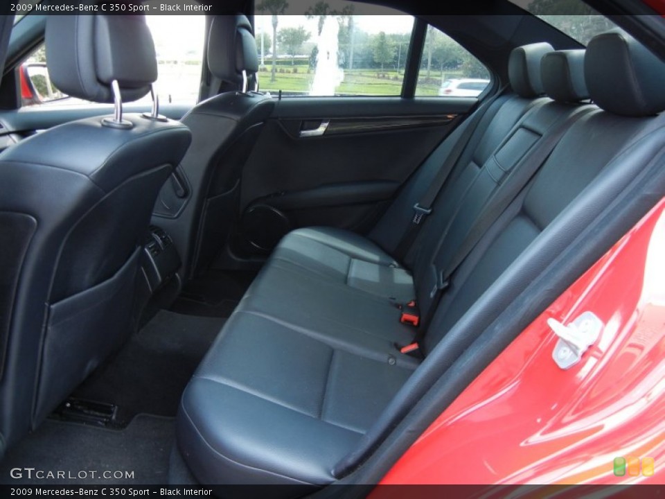 Black Interior Rear Seat for the 2009 Mercedes-Benz C 350 Sport #64641861