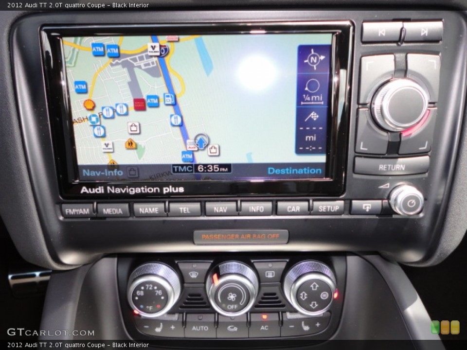 Black Interior Navigation for the 2012 Audi TT 2.0T quattro Coupe #64643655