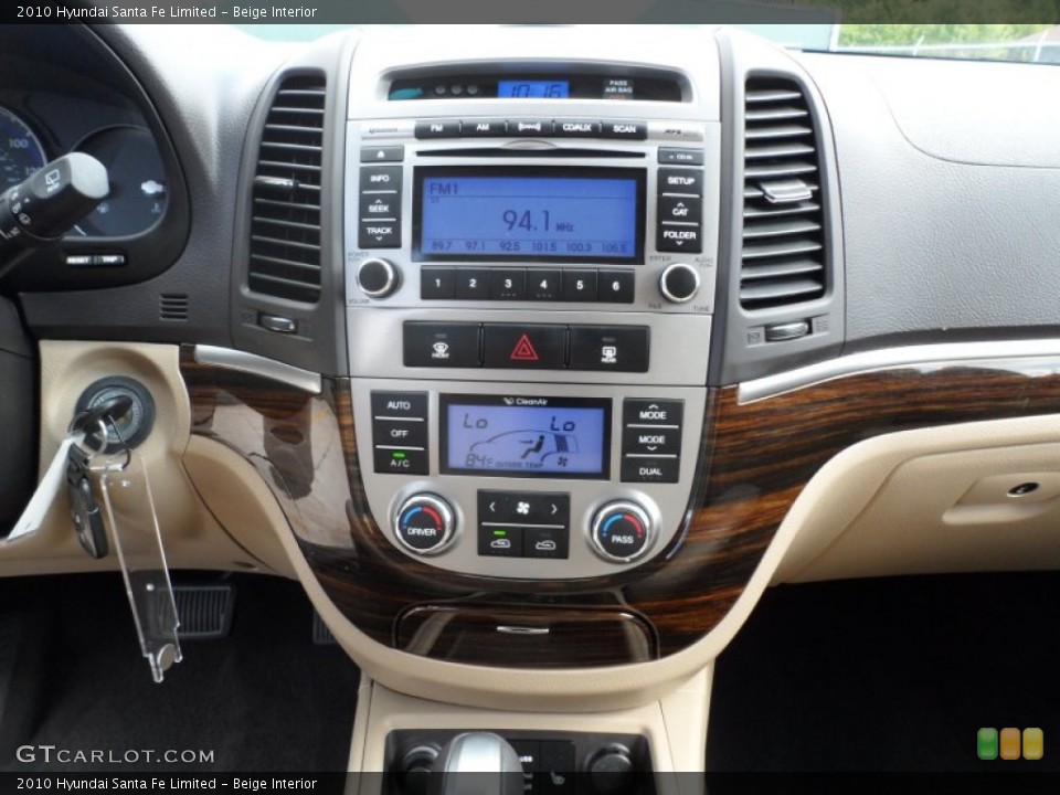 Beige Interior Controls for the 2010 Hyundai Santa Fe Limited #64645828