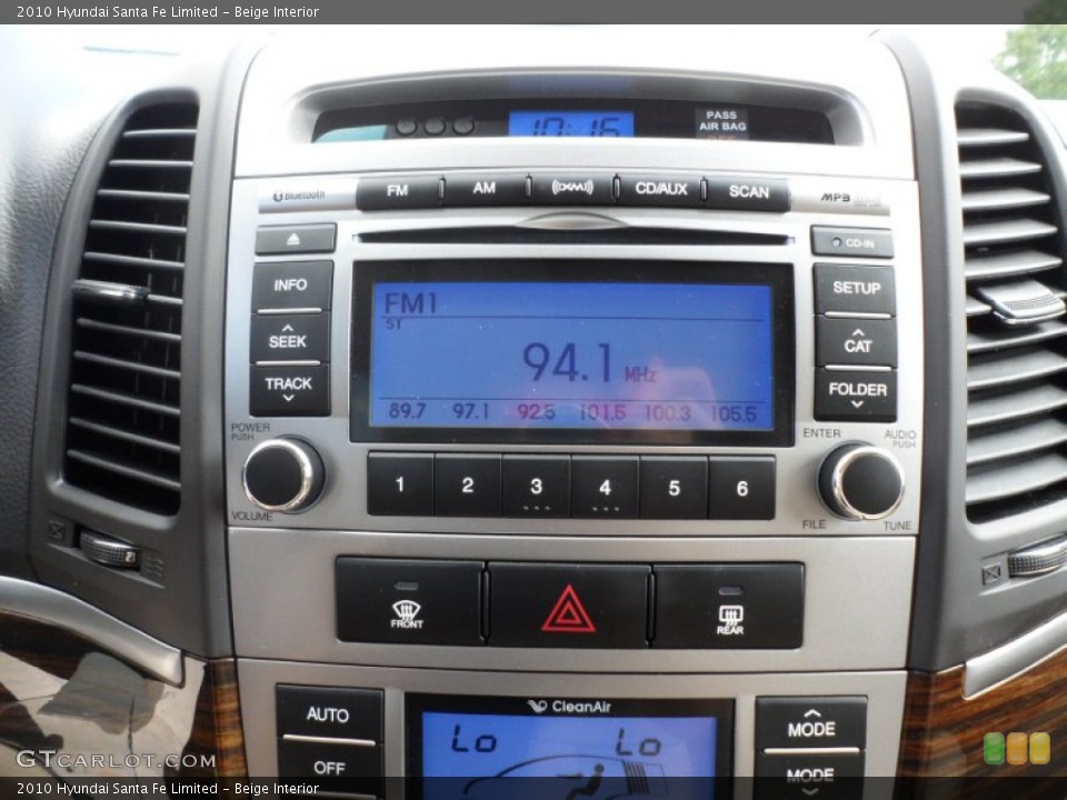 Beige Interior Controls for the 2010 Hyundai Santa Fe Limited #64645837
