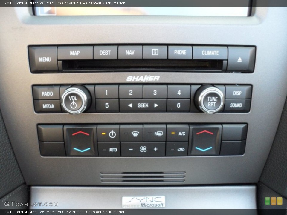 Charcoal Black Interior Controls for the 2013 Ford Mustang V6 Premium Convertible #64651900