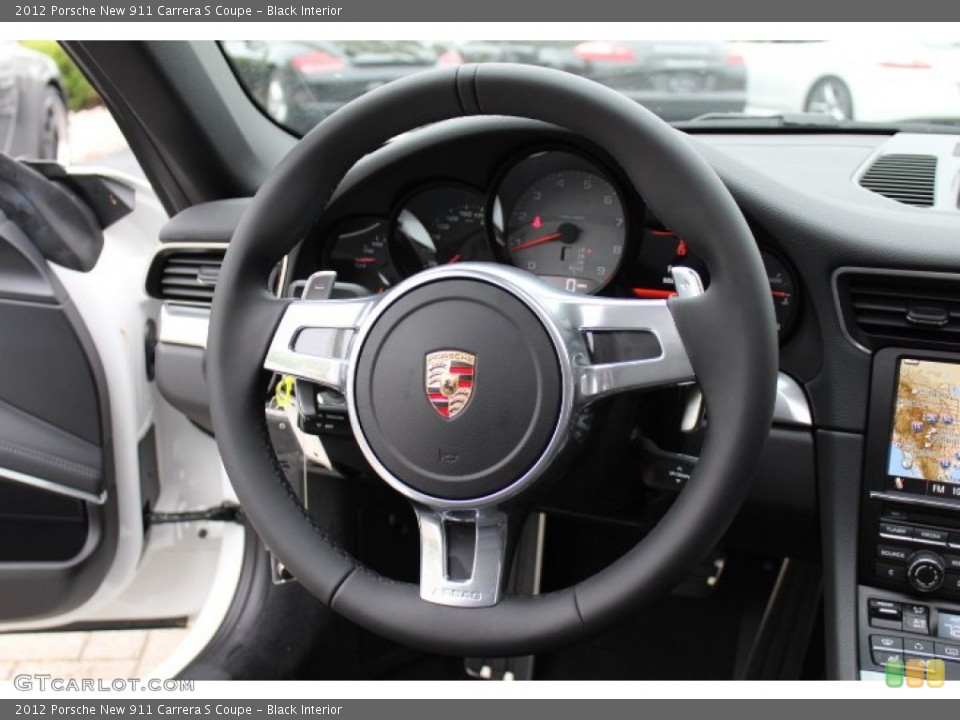 Black Interior Steering Wheel for the 2012 Porsche New 911 Carrera S Coupe #64665304