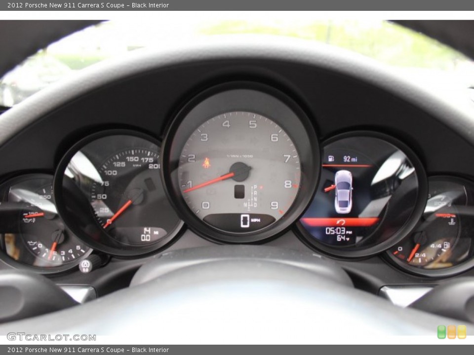 Black Interior Gauges for the 2012 Porsche New 911 Carrera S Coupe #64665329