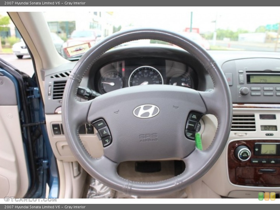 Gray Interior Steering Wheel for the 2007 Hyundai Sonata Limited V6 #64668140