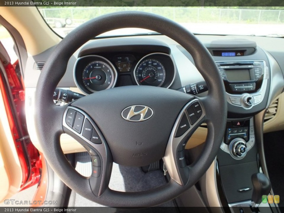 Beige Interior Steering Wheel for the 2013 Hyundai Elantra GLS #64670870