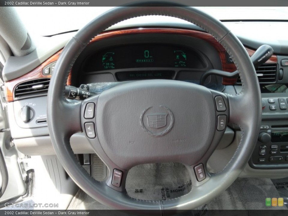 Dark Gray Interior Steering Wheel for the 2002 Cadillac DeVille Sedan #64679261