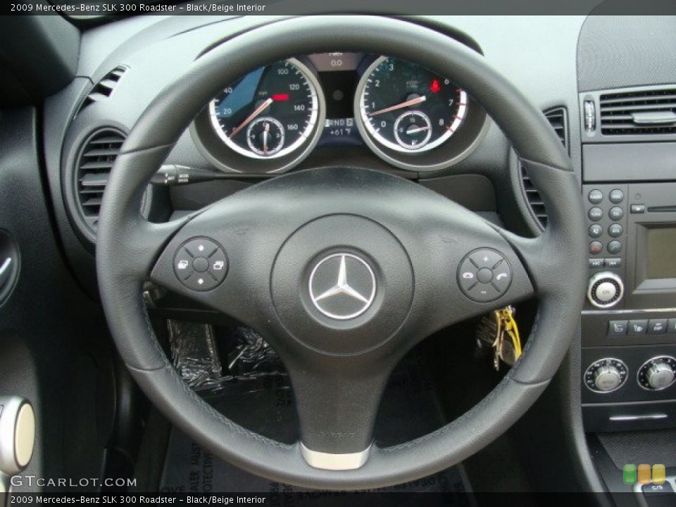 Black/Beige Interior Steering Wheel for the 2009 Mercedes-Benz SLK 300 Roadster #64679747