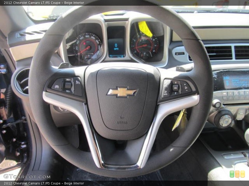 Beige Interior Steering Wheel for the 2012 Chevrolet Camaro LT/RS Coupe #64680794