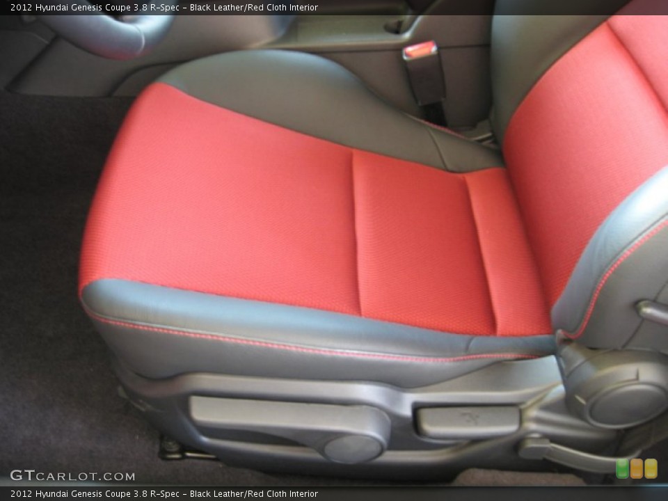 Black Leather/Red Cloth Interior Front Seat for the 2012 Hyundai Genesis Coupe 3.8 R-Spec #64687658