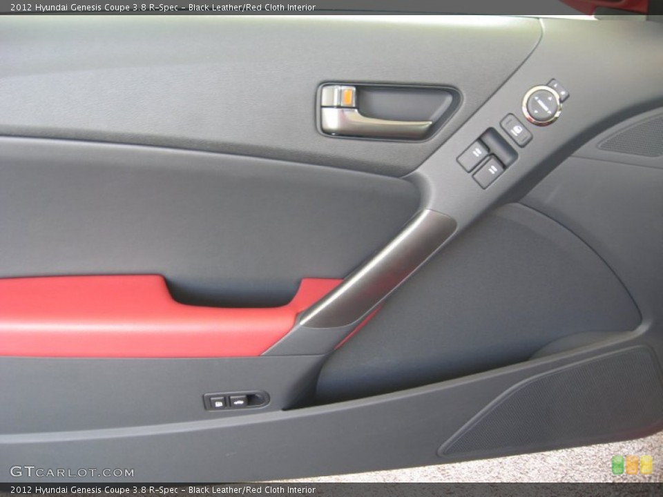 Black Leather/Red Cloth Interior Door Panel for the 2012 Hyundai Genesis Coupe 3.8 R-Spec #64687664