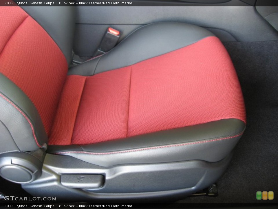 Black Leather/Red Cloth Interior Front Seat for the 2012 Hyundai Genesis Coupe 3.8 R-Spec #64687698
