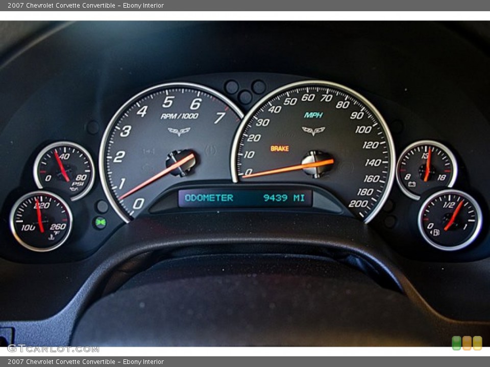 Ebony Interior Gauges for the 2007 Chevrolet Corvette Convertible #64688756