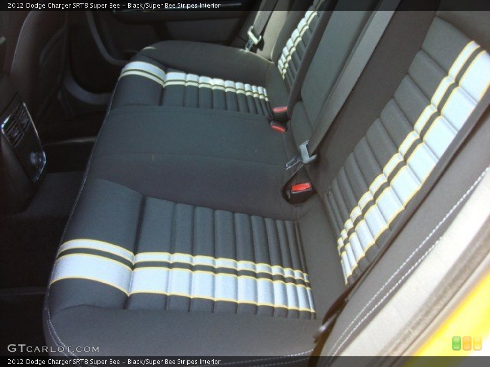 Black/Super Bee Stripes Interior Rear Seat for the 2012 Dodge Charger SRT8 Super Bee #64701144