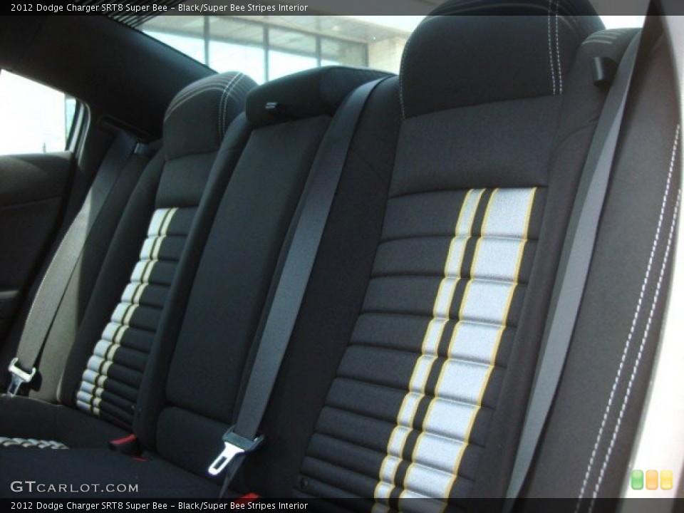 Black/Super Bee Stripes Interior Rear Seat for the 2012 Dodge Charger SRT8 Super Bee #64701150