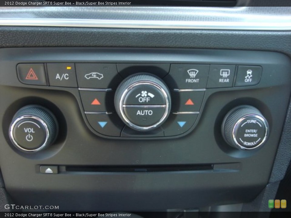 Black/Super Bee Stripes Interior Controls for the 2012 Dodge Charger SRT8 Super Bee #64701201